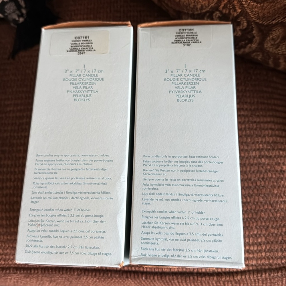 PARTYLITE FRENCH Vanilla Retired 3x7 Pillar Candles 2 bundled NIB RARE last ones